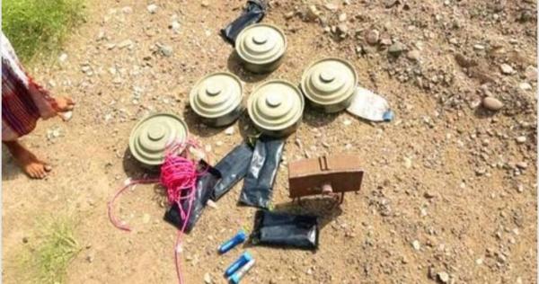 هندسية المشتركة تفكك ألغاماً وعبوات حوثية ناسفة  شمال غرب حيس