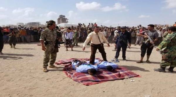 تنفيذ حكم اعدام بساحة سجن المنصورة بعدن - صورة