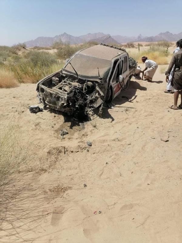 نفجار لغم حوثي بمركبة مدنية دون وقوع ضحايا جنوب مارب 