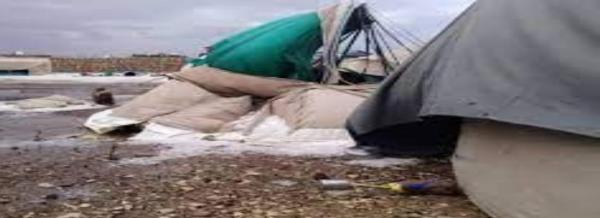 السيول تجرف مخيم السبعة في حيس 