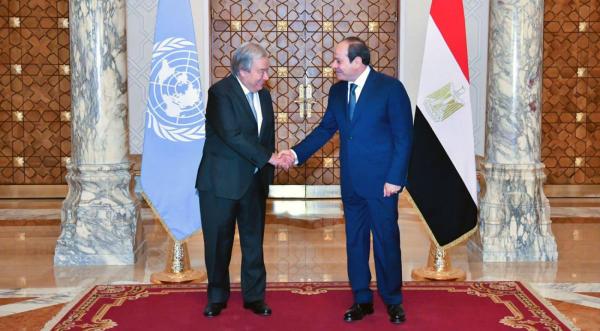 السيسي وغوتيريش يؤكدان أهمية إنجاح الوساطة الحالية لوقف إطلاق النار في غزة