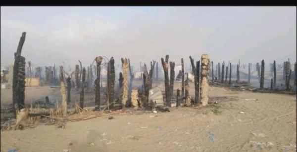 حريق يلتهم مخيم النازحين في الخوخة