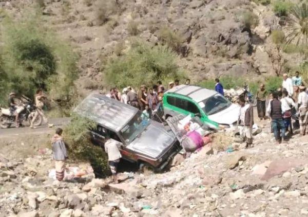حادث مروري في طريق الاقروض جنوب تعز