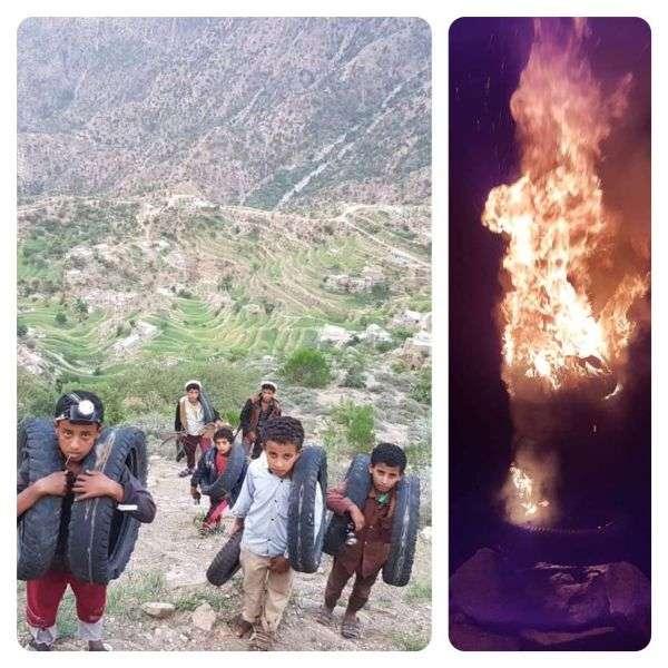 في حدث أعاد إلى الأذهان سنوات ما بعد الثورة: أطفال القبيطة يتسلقون جبلا شاهقا لإيقاد شعلة ٢٦ سبتمبر