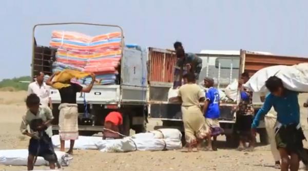 الهلال الإماراتي ينشأ مخيمًا بالخوخة لإيواء نازحين من الدريهمي