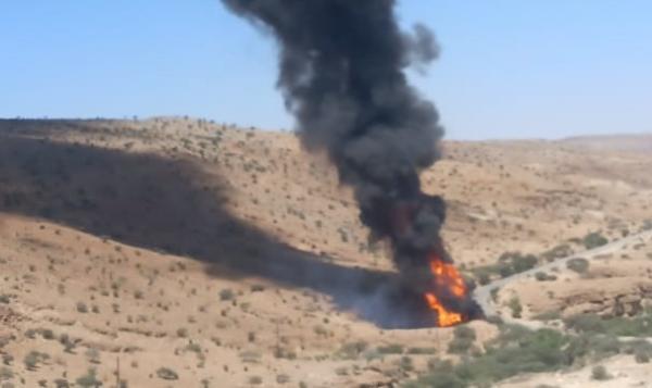 انفجار مقطورة غاز بمحافظة شبوة