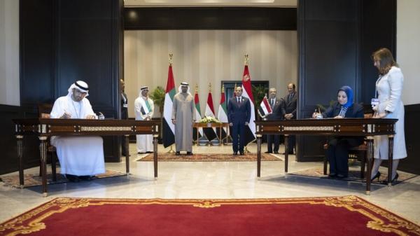 بن زايد والسيسي يشهدان توقيع إنشاء أكبر مشاريع الطاقة في مصر