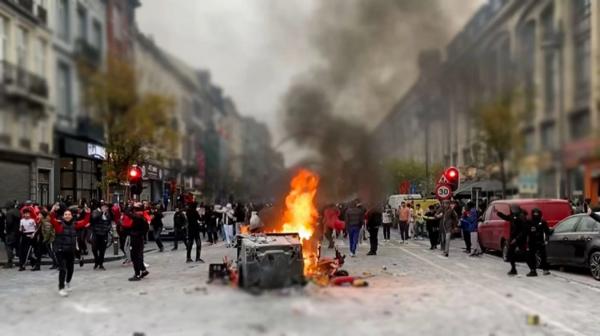 بروكسل.. شغب واعتقالات بعد فوز المغرب على بلجيكا في كأس العالم