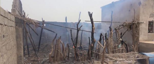 قرى ومزارع الجبلية تتعرض لعدوان حوثي 