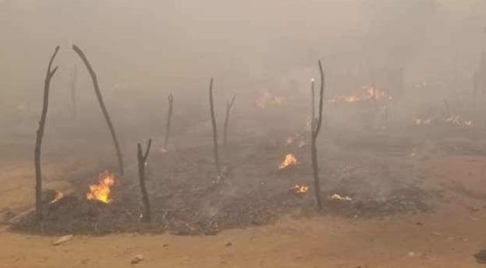 حريق يلتهم مخيم اللاجئين الإثيوبيين في مأرب