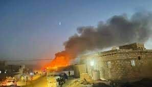 حريق في مخيم النازحين يؤدي إلى وفاة طفل بمأرب