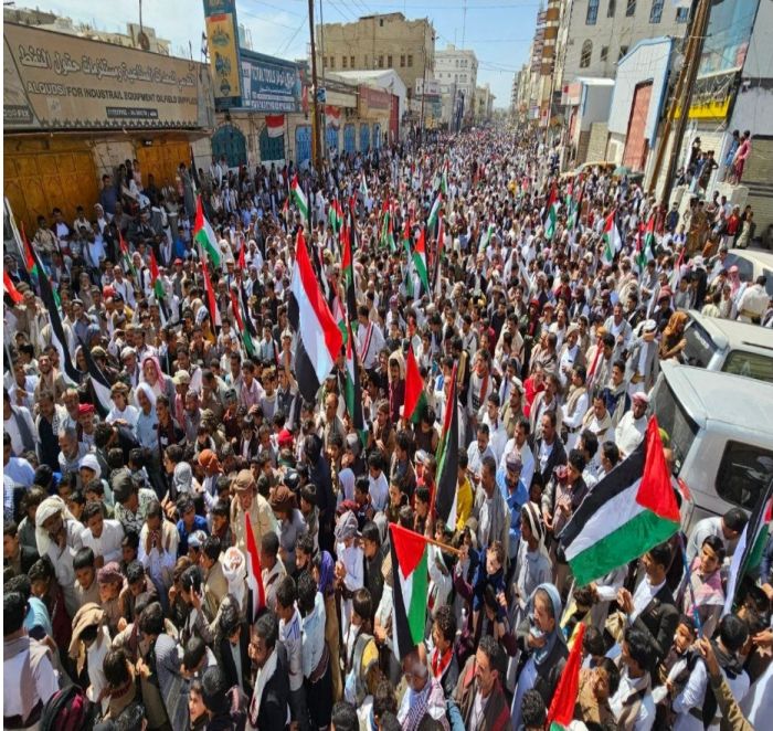 مسيرة حاشدة في مأرب و شبوة تضامنًا مع.الشعب الفلسطيني