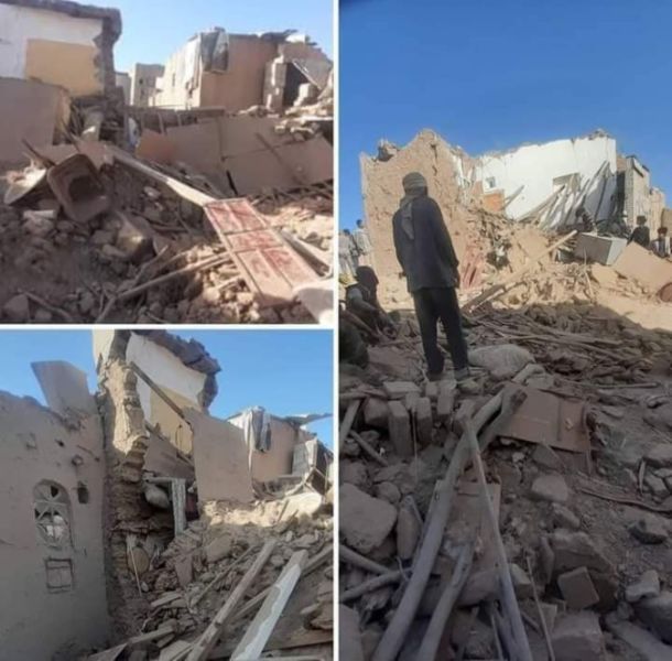 استقدمتهم من محافظات عدة .. مليشيات الحوثي تدفع بمناصرين لها إلى رداع لطمس معالم جريمة تفجير المنازل