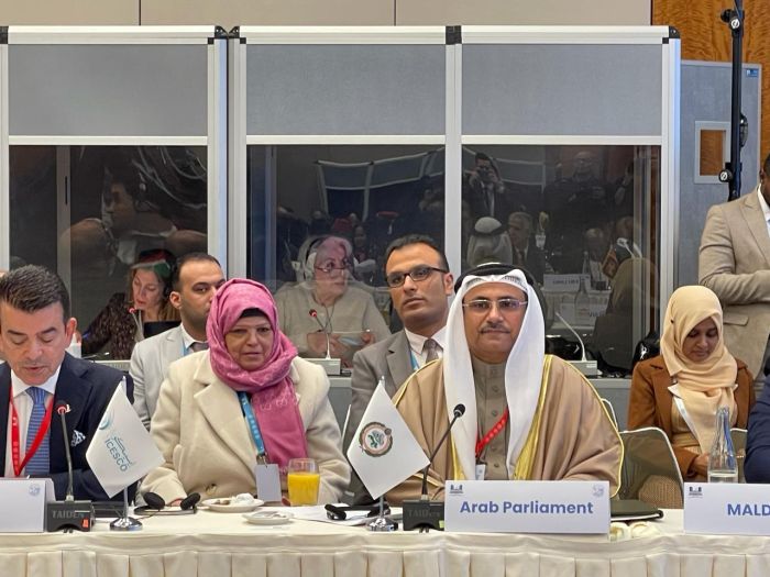 "العسومي" يدعو الشبكة إلى إنشاء لجنة خاصة بفلسطين لتنسيق الجهود البرلمانية في مواجهة جرائم الاحتلال