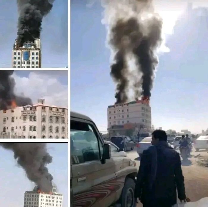 حريق غامض يلتهم فندق في صعدة