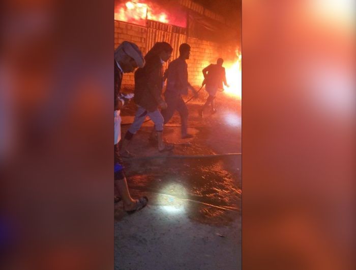 حريق يدمر مخازن جمعية السنبلة في صعدة