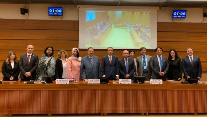 برئاسة السفير خليل الذوادي وفد الجامعة العربية في اجتماعات الامم المتحدة في جنيف 