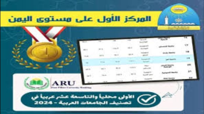 في التصنيف العربي للجامعات .. جامعة تعز تحقق المرتبة الأولى محلياً والتاسعة عشرة عربياً