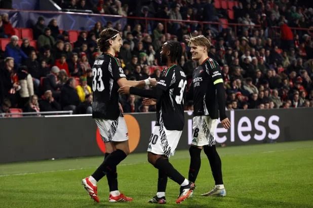 «أبطال أوروبا»: بالسبعة... آرسنال يهين أيندهوفن بأرضه