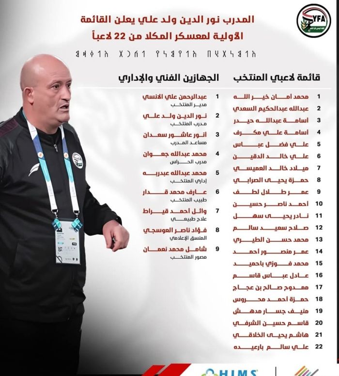 الإعلان عن قائمة المنتخب الوطني الأول    استعداداً لمباراة لبنان