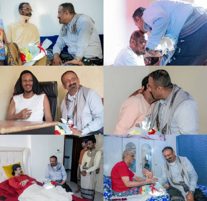  عدن..الوكيل النوبة يُنفّذ زيارات عيدية للجرحى المقعدين في منازلهم