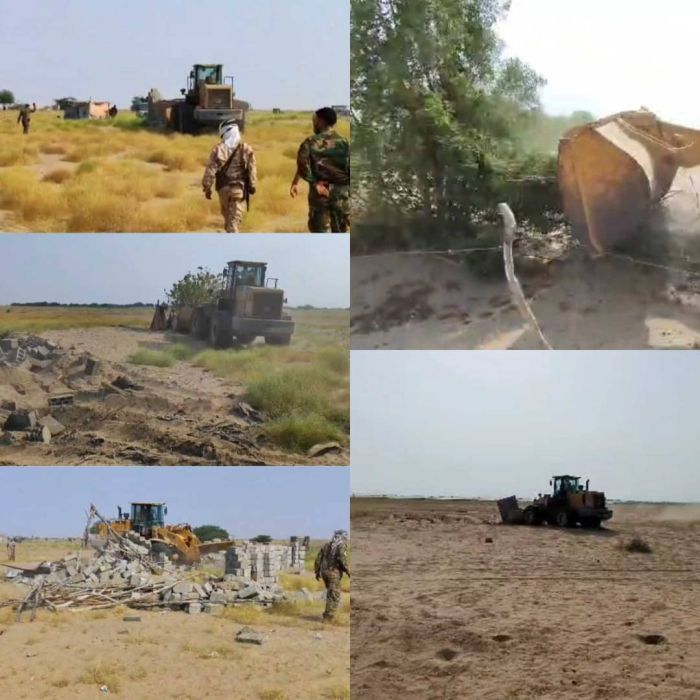  إزالة بناء عشوائي من أرضية مشروع الطاقة الشمسية في عدن