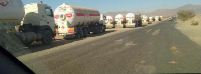  سائقو شاحنات الغاز يبدأون إضرابًا في أبين احتجاجًا على الجبايات