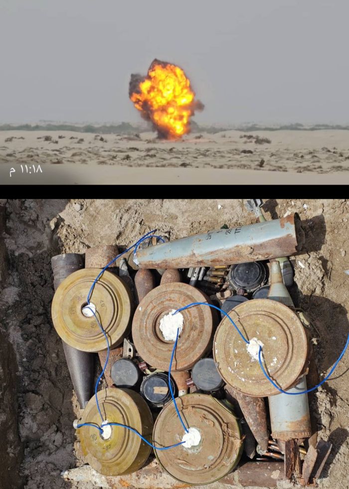  في عملية نوعية .. إتلاف أكثر من 6 آلاف قطعة من مخلفات الحوثيين في أبين