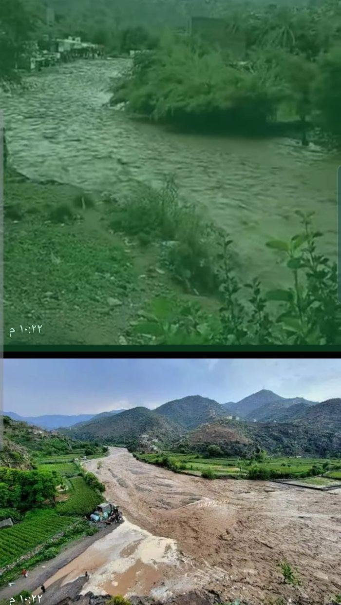  سيول الأمطار الغزيرة توقف حركة النقل بين محافظتي تعز ولحج