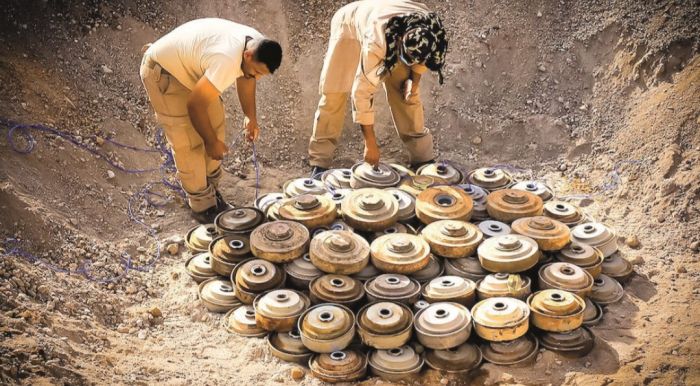  تفكيك 1103 لغم ومادة متفجرة من مخلفات الحوثي خلال أسبوع