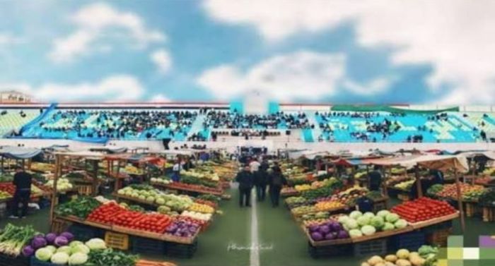  مليشيا الحوثي تُحوّل ملعب نادي وحدة صنعاء إلى سوق للخضروات