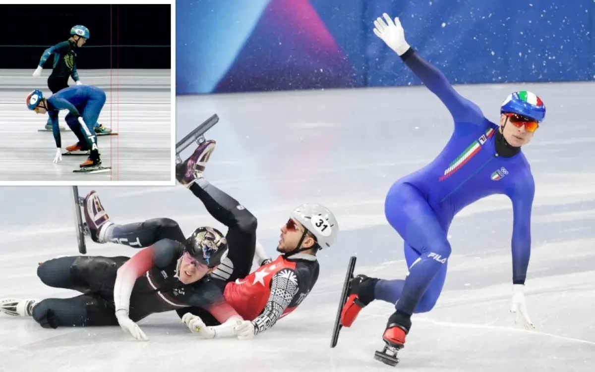 لحظة تاريخية في الأولمبياد: متزلج ينهي سباقاً حاسماً وهو يتجه للخلف