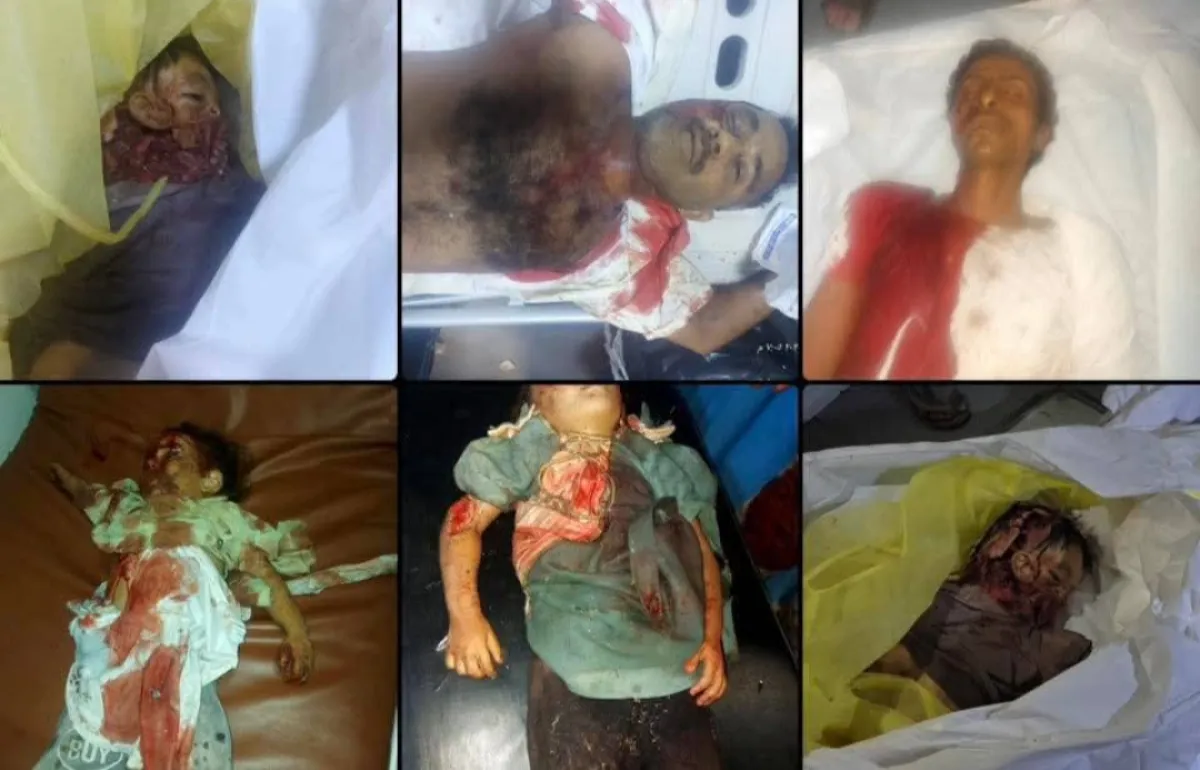 عصابة الحوثي ترتكب مجزرة مروعة بقصفها مائدة إفطار في حيران حجة