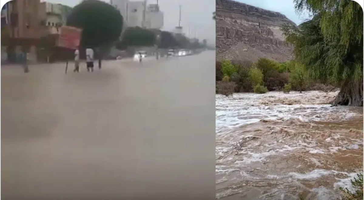 سيول عنيفة تتسبب بانهيار سد ترابي وغرق منازل في حضرموت