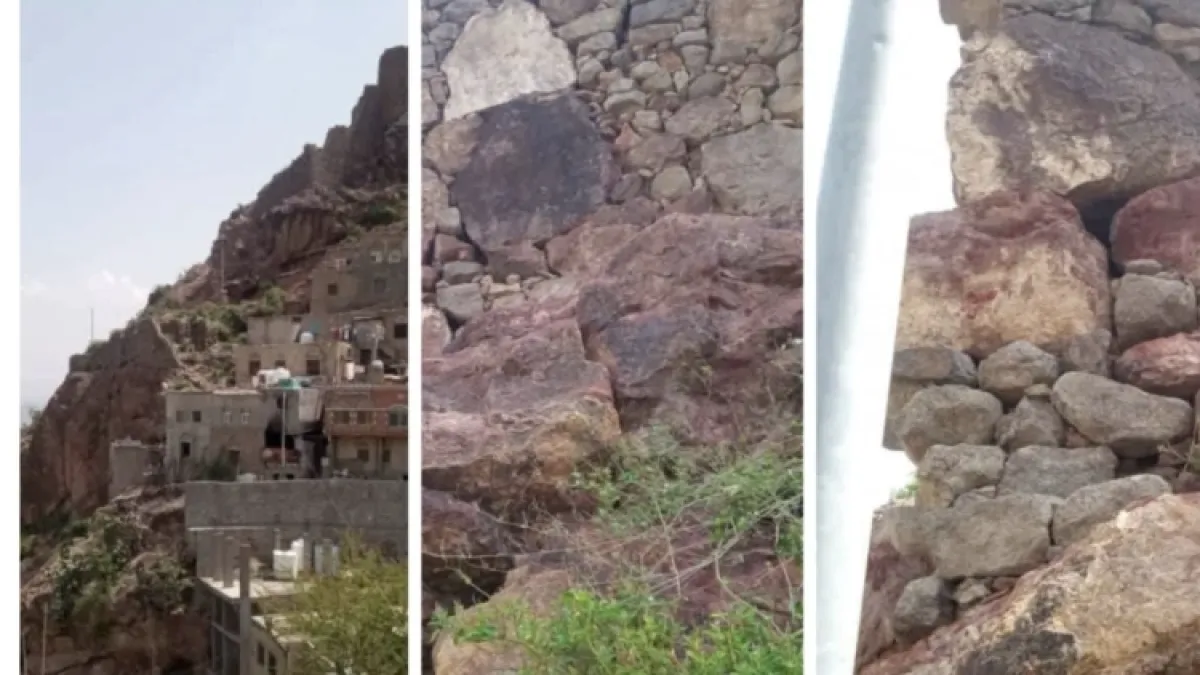 الدفاع المدني بتعز يحذر من انهيار سور قلعة القاهرة وتهديد 15 منزلاً