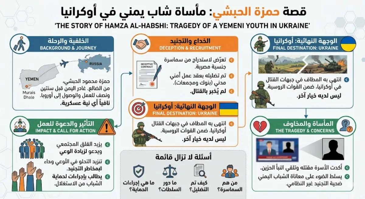 مأساة شاب يمني: تجنيد قسري في حرب أوكرانيا ينتهي بمقتله