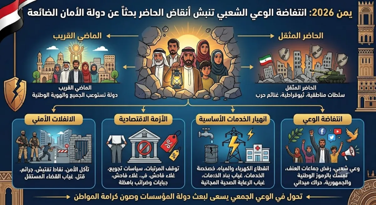 يمن 2026: انتفاضة الوعي الشعبي تنبش أنقاض الحاضر بحثاً عن دولة الأمان الضائعة