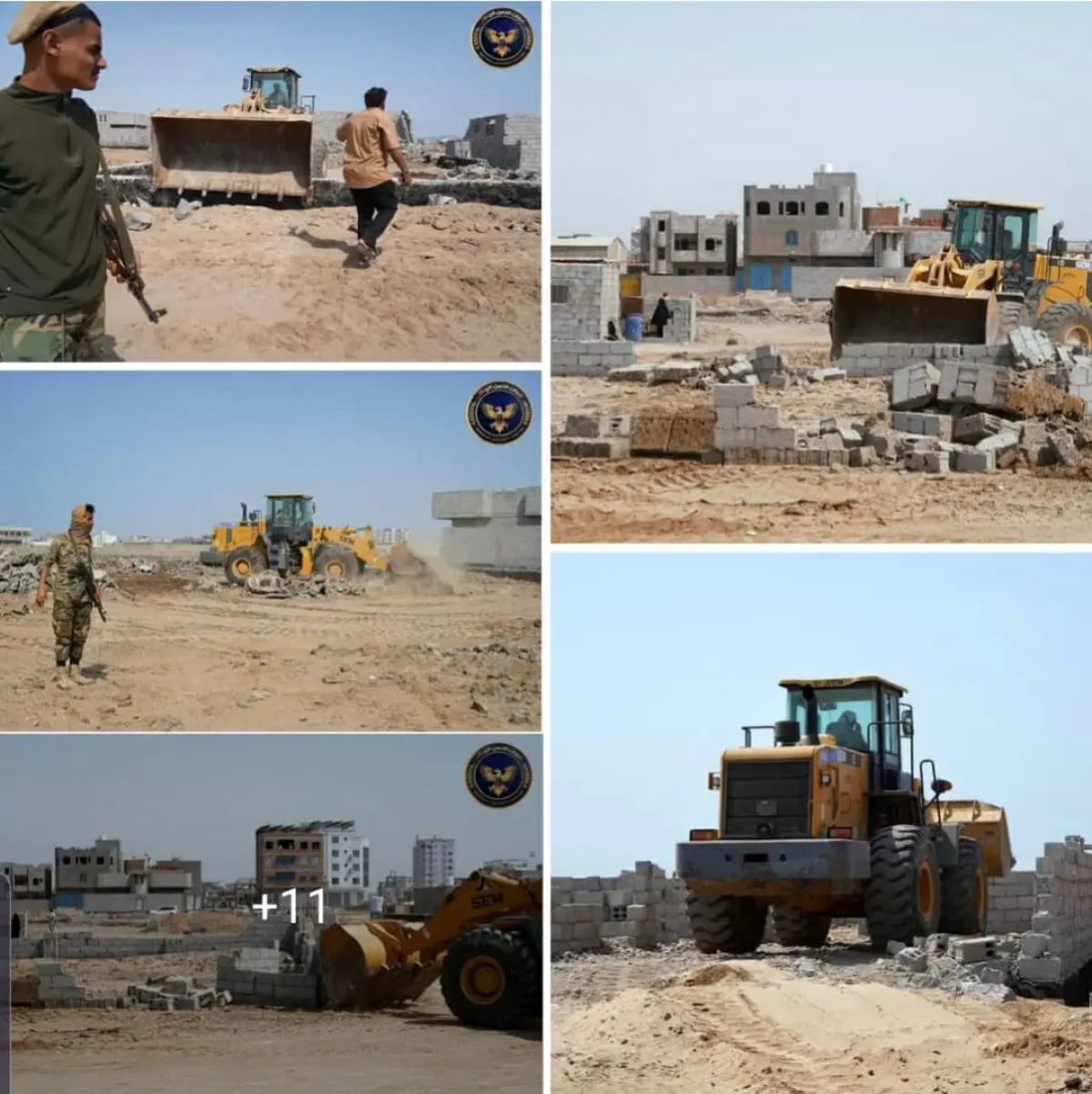 حملة في عدن لإزالة البناء العشوائي على أراضٍ المواطنين بالشيخ عثمان