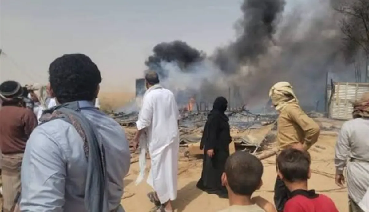 حريق يلتهم مسكنًا في مخيم للنازحين بمأرب