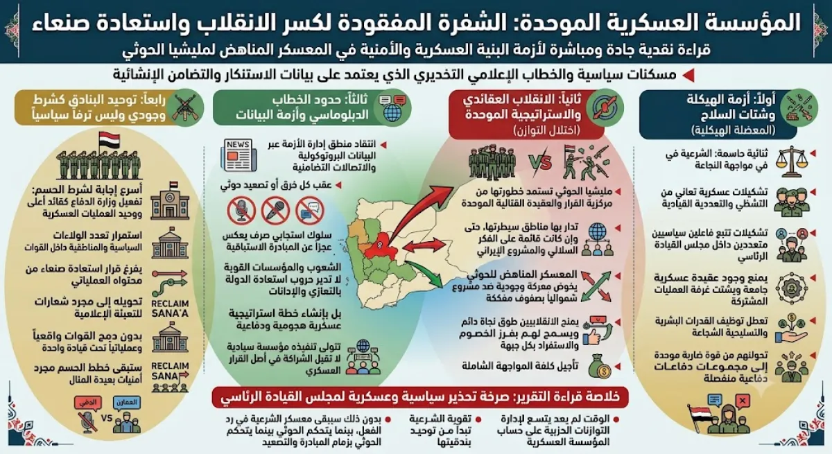 المؤسسة العسكرية الموحدة: الشفرة المفقودة لكسر الانقلاب واستعادة صنعاء ..