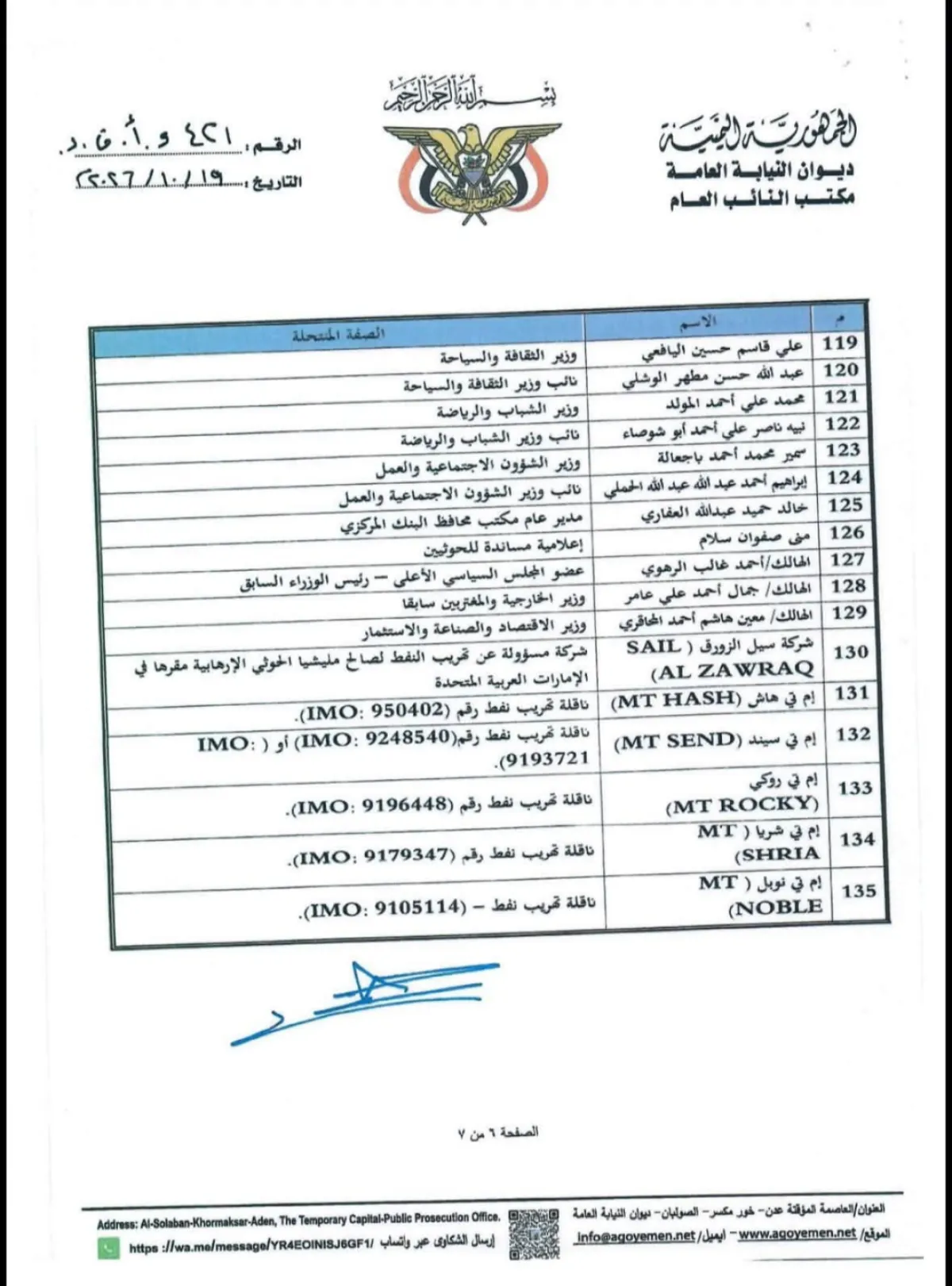 البنك المركزي اليمني يأمر بتجميد أموال 135 شخصا وكيانا من قيادات  ومسئولين مرتبطين بالحوثيين